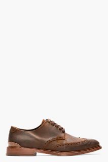Rag And Bone Brown Distressed Leather Archer Blind Brogues