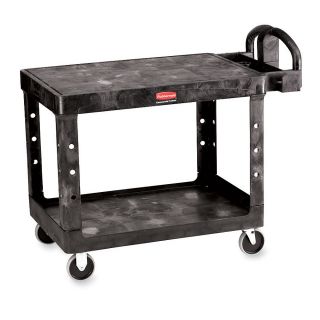 Rubbermaid Flush Shelf Carts   30Wx19D Shelf   Black   Black  (FG450500BLA)