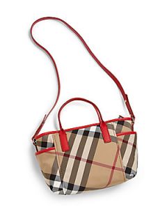 Burberry Girls Exploded Check Tote Bag   Classic Check Red