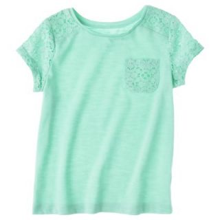 Cherokee Infant Toddler Girls Short Sleeve Tee   Mint Green 5T