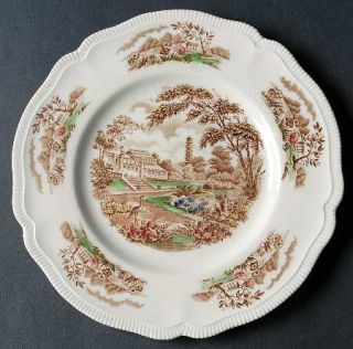 Johnson Brothers English Gardens Brown/Multicolor Dessert/Pie Plate, Fine China