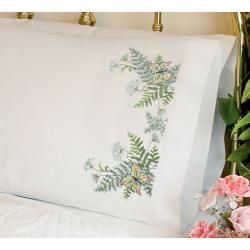 Dimensions Butterflies And Fern Pillowcases Stamped Cross Stitch Kit