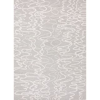Hand tufted Contemporary Abstract Pattern Blue Rug (36 X 56)