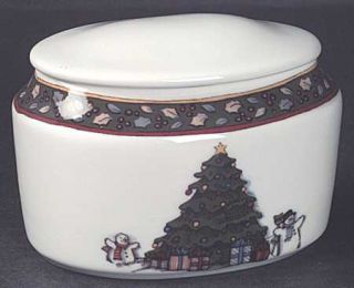 International Christmas Story Sugar Bowl & Lid, Fine China Dinnerware   Porcelai