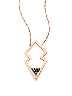 Zoe Chicco Diamond, 14K White & Rose Gold Open Arrowhead Pendant Necklace   Gold