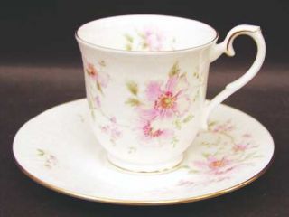 Royal Albert Breath Of Spring Footed Cup & Saucer Set, Fine China Dinnerware   F