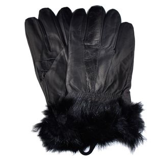 Samtee Glg040 Ladies Gloves With Faux Fur On Wrist   Black